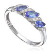 Diamantring i 14K hvitt gull med 0,03ct WSI og tanzanitt - 57576