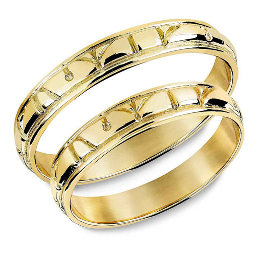 Gifteringer i gult gull  14kt,  3,5 mm. SNORRE– 60435