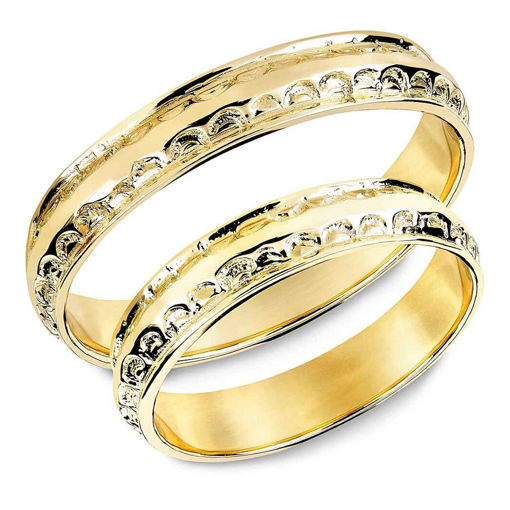 Gifteringer i gult gull  14kt,  4,5 mm. SNORRE– 60345