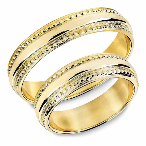 Gifteringer i gult gull  14kt,  5,5 mm. SNORRE– 60155