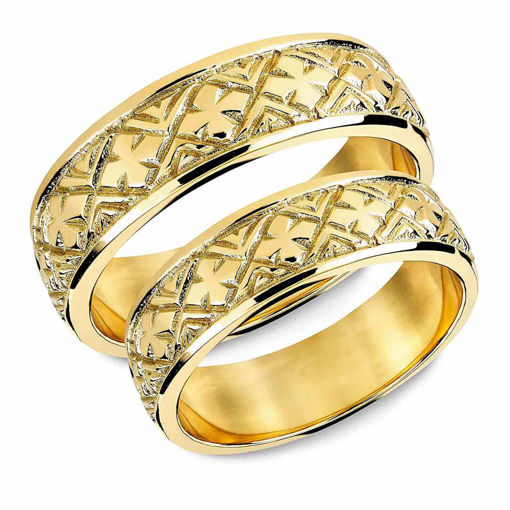 Gifteringer i gult gull  14kt,  5,7 mm. SNORRE– 60957