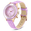 Swarovski klokke Octea Chrono watch Swiss Made, Leather strap, Purple, Rose gold-tone finish - 5690804