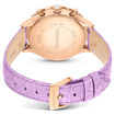 Swarovski klokke Octea Chrono watch Swiss Made, Leather strap, Purple, Rose gold-tone finish - 5690804