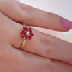 Diamantring med rubin og diamanter 0,03 ct W-Si - bur615219g