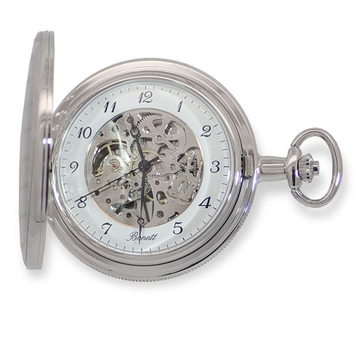 Bonett lommeur,  mekanisk skeleton inkl. kjede - 426