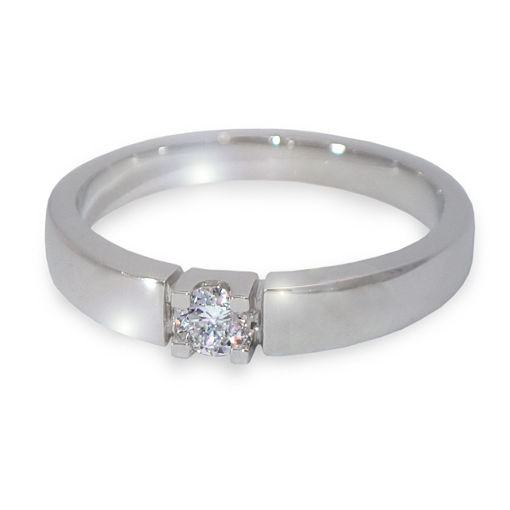Iselin alliansering i hvitt gull med diamant - 8501015