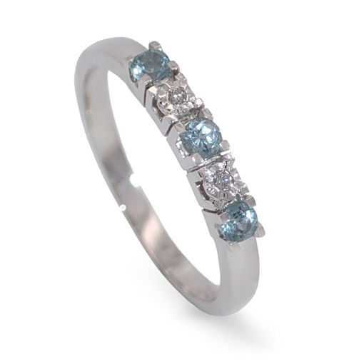 Diamantring i gull 14kt med topas og 0,013 ct W-Si - COC00376t