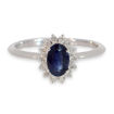 Diamantring i hvitt gull med 0,14ct W-Si og safir - 577252