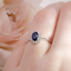 Diamantring i hvitt gull med 0,14ct W-Si og safir - 577252