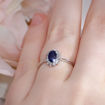 Diamantring i hvitt gull med 0,14ct W-Si og safir - 577252