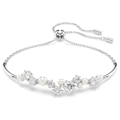 Swarovski armbånd Constella bangle Crystal pearl, Round cuts, White, Rhodium plated - 5705618