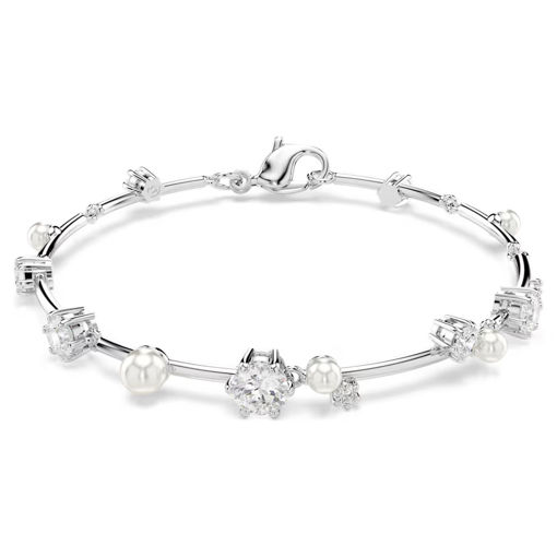 Swarovski armbånd Constella Tennis bracelet Crystal pearl, Round cuts, White, Rhodium plated - 5707511