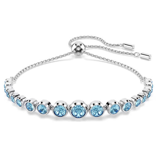Swarovski armbånd Imber Tennis bracelet Mixed round cuts, Blue, Rhodium plated - 5719282