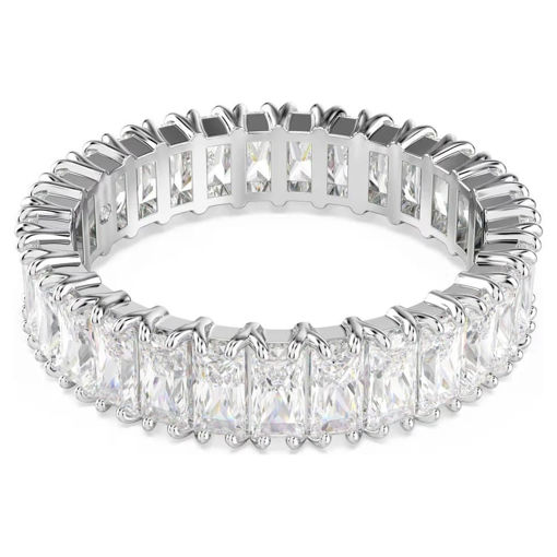 Swarovski Matrix ring Baguette cut, White, Silver-tone finish - 5714334