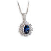 Diamantsmykke i gull med 0,12 ct TW-Si & safir -bur272050
