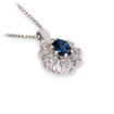 Diamantsmykke i gull med 0,12 ct TW-Si & safir -bur272050