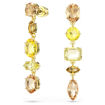 Swarovski øredobber Gema drop earrings Asymmetrical design, Mixed cuts, Long, Yellow, Gold-tone plated - 5718073