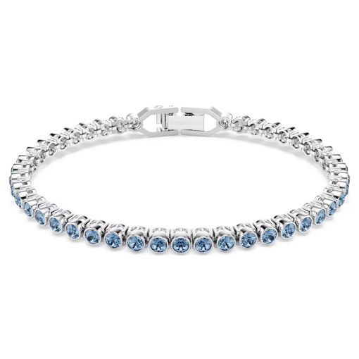 Swarovski armbånd Imber Emily Tennis bracelet Round cut, Blue, Rhodium plated - 5734239