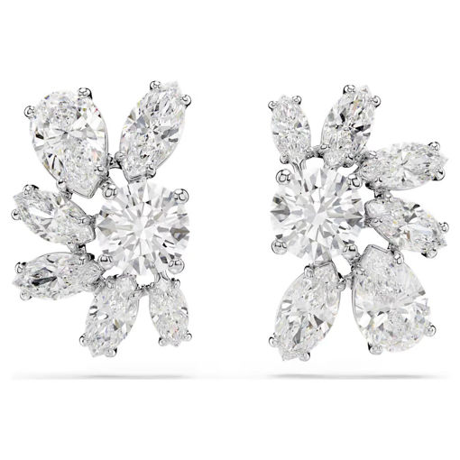 Swarovski øredobber Mesmera stud earrings Mixed cuts, Flower, White, Rhodium plated - 5737462