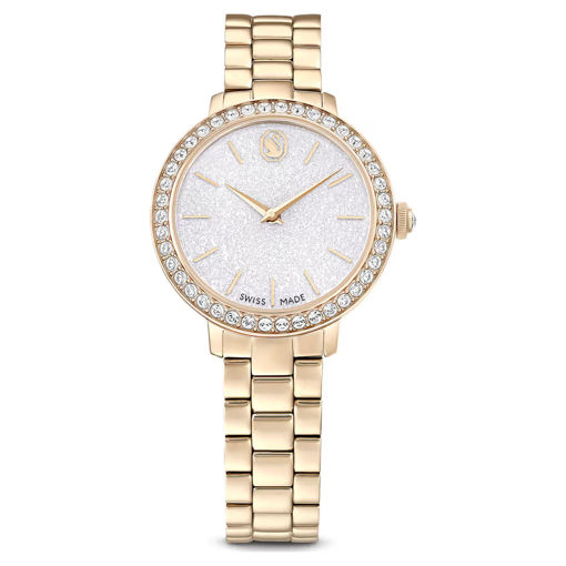 Swarovski klokke Matrix 3-link watch Swiss Made, Metal bracelet, Gold tone, Champagne gold-tone finish - 5715026