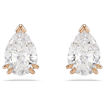Swarovski øredobber Stilla stud earrings Pear cut, White, Rose gold-tone plated - 5734248