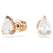 Swarovski øredobber Stilla stud earrings Pear cut, White, Rose gold-tone plated - 5734248