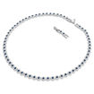 Swarovski collier Una Angelic Tennis necklace Round cut, Blue, Rhodium plated - 5733402
