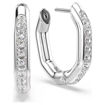 Swarovski øredobber Dextera hoop earrings Octagon shape, Round cut, White, Rhodium plated - 5724585