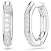 Swarovski øredobber Dextera hoop earrings Octagon shape, Round cut, White, Rhodium plated - 5724585
