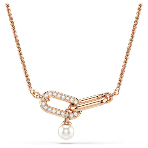 Swarovski smykke Constella pendant Crystal pearl, Round cut, White, Rose gold-tone plated - 5728589