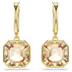 Swarovski øredobber Millenia drop earrings Square cut, Caramel, Gold-tone plated - 5731148