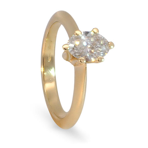 Forlovelsesring Gaia med Oval Lab Grown diamant i 0.71 ct og River (D) - VS1 - LG071gg