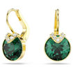 Swarovski øredobber Bella V drop earrings Round cut, Green, Gold-tone plated - 5735389