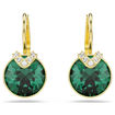 Swarovski øredobber Bella V drop earrings Round cut, Green, Gold-tone plated - 5735389