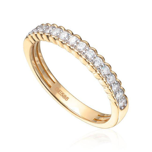 Diamantring i 14kt gult gull med 0,25 ct W-Si - 57591