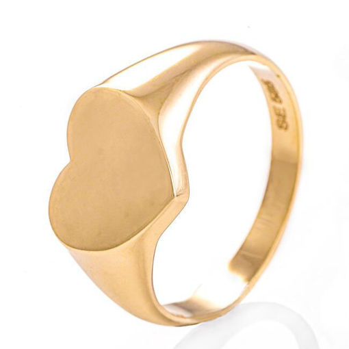 Signetring Hjerte 585 i 14 kt gult gull - 57213
