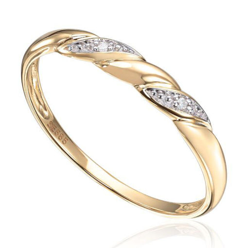 Diamantring i 14kt gult gull med 0,01 ct W-Si - 57575