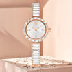 Swarovski klokke Matrix Bangle watch Swiss Made, Crystal bracelet, White, Rose gold-tone finish - 5677484