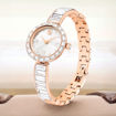 Swarovski klokke Matrix Bangle watch Swiss Made, Crystal bracelet, White, Rose gold-tone finish - 5677484