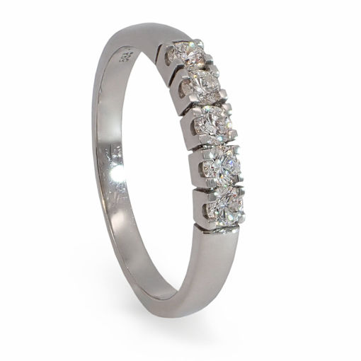 Forlovelsesring diamantring Iselin 5x0,07 ct TW-Si i hvitt gull -8505070