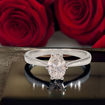 Forlovelsesring med Oval Lab Grown diamant i 0.72 ct og River (D) -VS1 - LG072HG