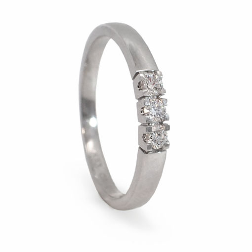 Forlovelsesring diamantring Iselin 3x0,05 ct TW-Si i hvitt gull - 8503050