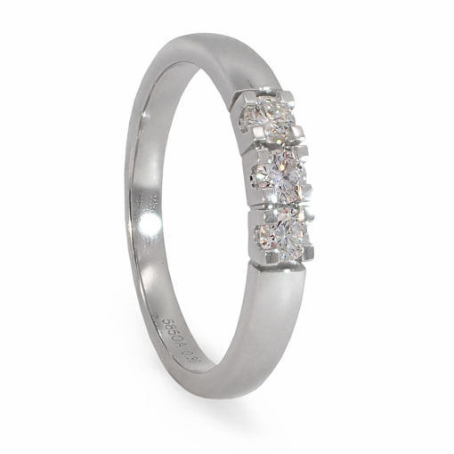 Iselin alliansering i hvitt gull med 3 diamanter - 8503010