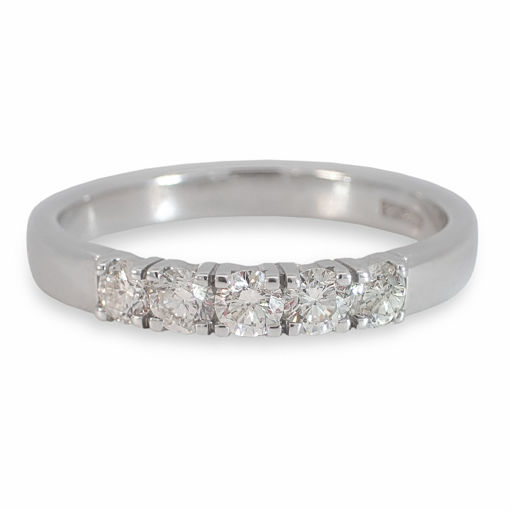 Iselin alliansering 585/14 karat hvitt gull med 5x0.10 ct TW-Si