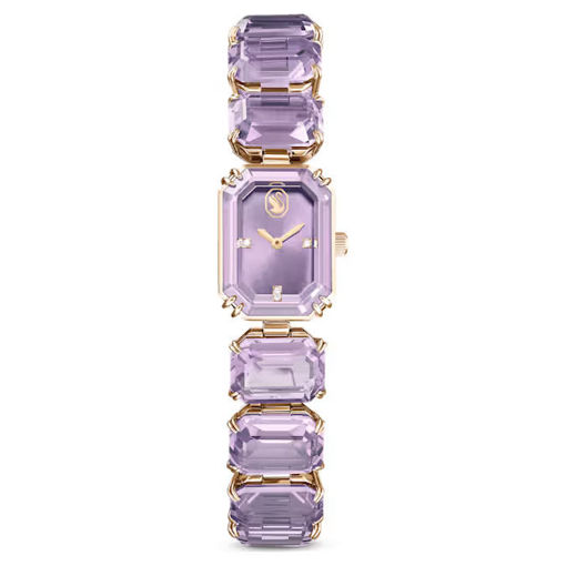Swarovski klokke Watch Octagon cut bracelet, Purple, Champagne gold-tone finish - 5722364