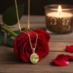 Diamantsmykke i gult gull 0,16ct WSI diamant og peridot - 27252