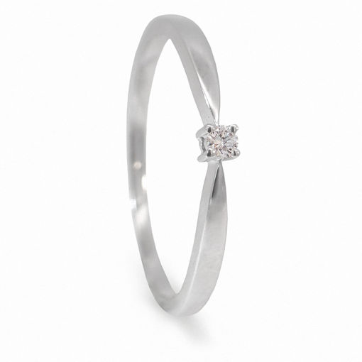Diamantring forlovelsesring i hvitt gull 0,03 ct W-Si - COC5000552