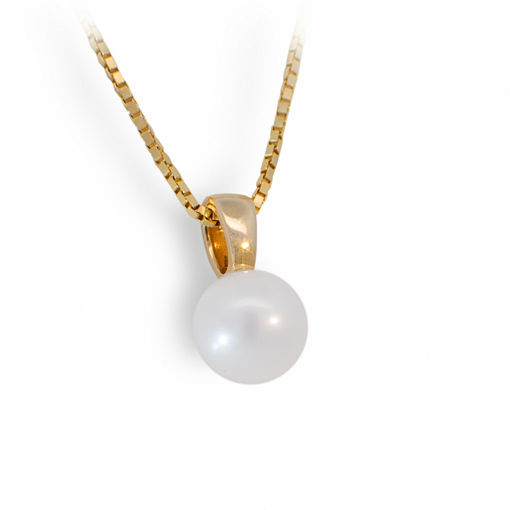 Smykke i 14kt gull med perle - coc7508