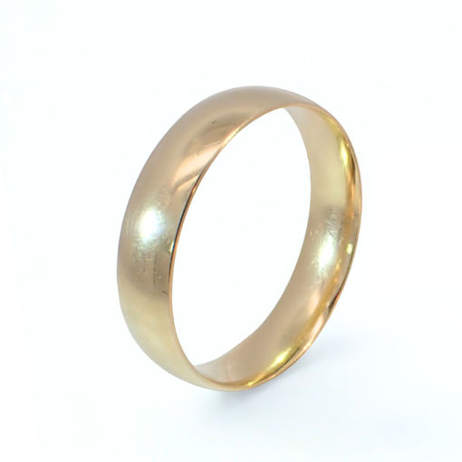 Giftering i gult gull 14kt, 5 mm, modell 167. RUBIN - 1250