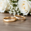 Gifteringer i nøttefarget gull 14 kt, 3.5 mm & 4 mm. GERSTNER - 31335